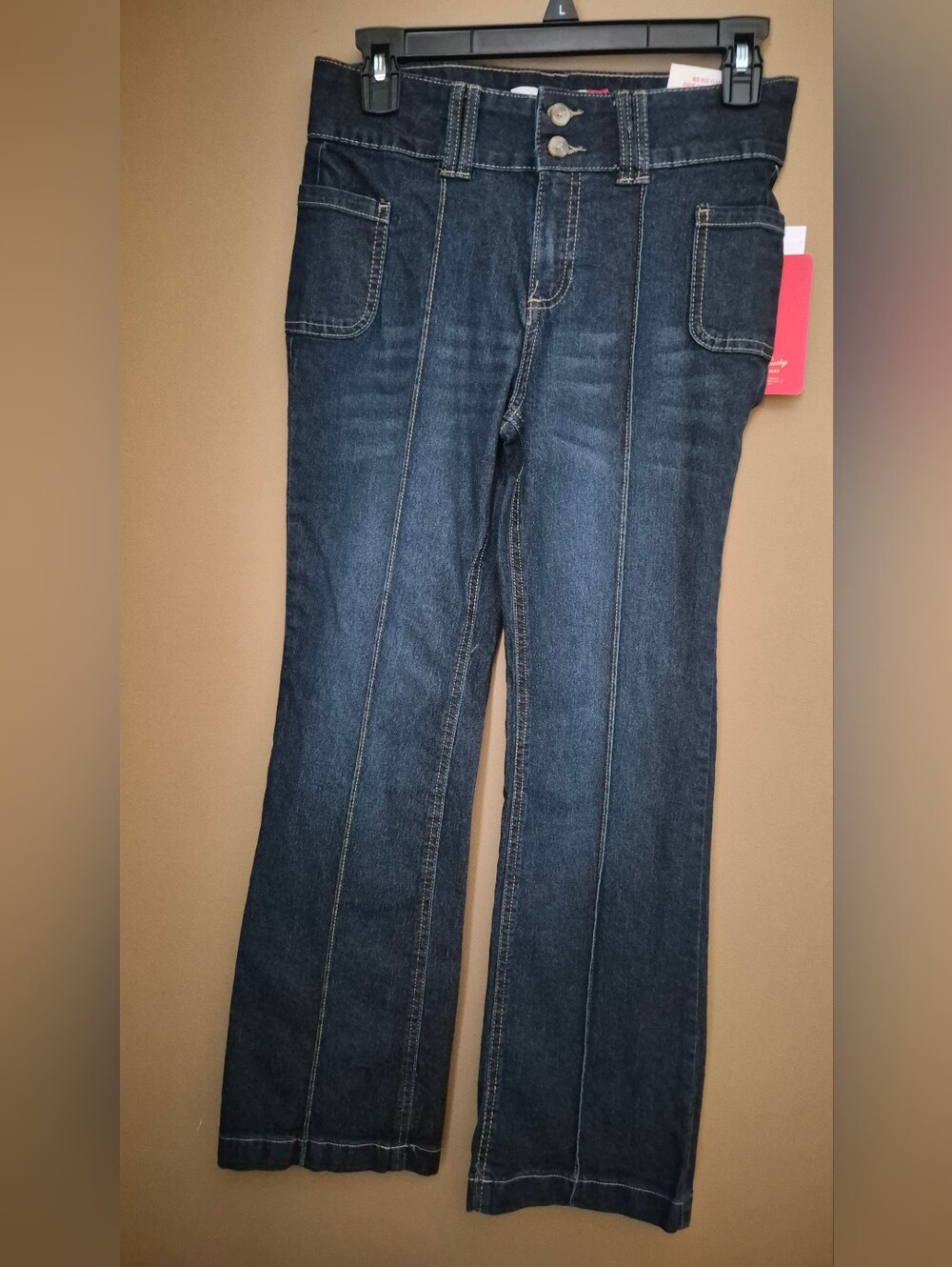 Girl's Lucky Brand Dark Blue Flared Jeans with Front Seams NWT